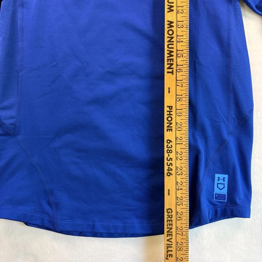 Under Armour Baseball Compression ColdGear Shirt Mens Medium Blue Long Sleeve